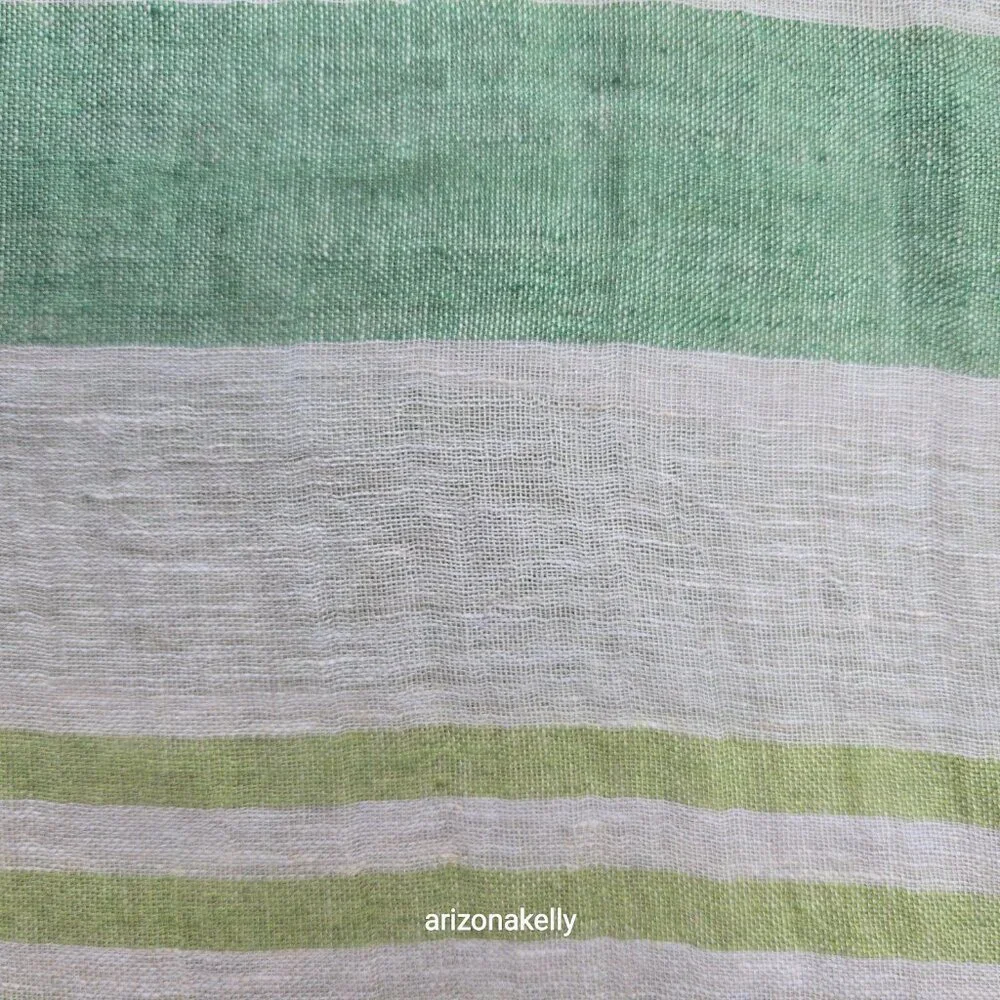 NWOT Linen Gudrun Sjödén Scarf Green Grey Sweden Scandinavian